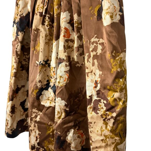 Talbots Brown Floral A-Line Skirt - Picture 9 of 16